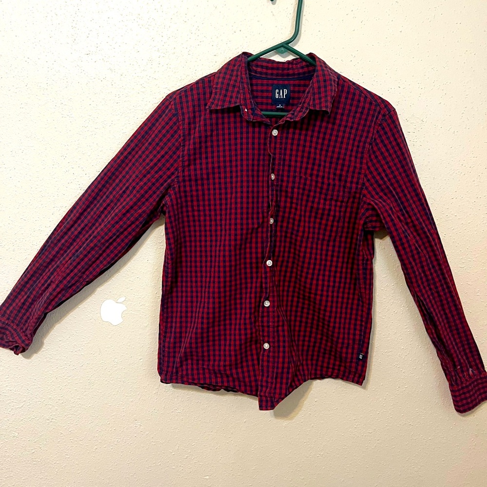 Men’s Gap Red/blue long sleeve dress shirt